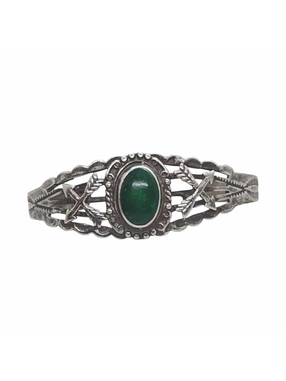 Vtg Maisels Navajo Turquoise Crossed Arrows Sterling Silver Cuff Fred Harvey Era